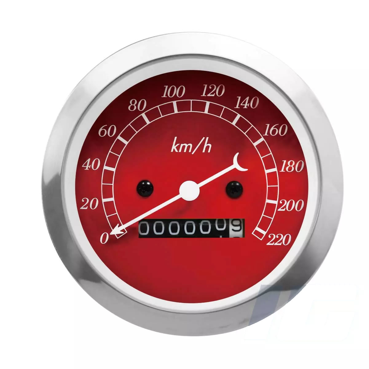 85mm Red Face White Needle - Mechanical Speedometer For Vintage Car